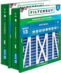 Filterbuy 20x20x5 Air Filter MERV 13 Optimal Defense (2-Pack), Pleated HVAC AC Furnace Air Filters Replacement for Honeywell Return Grille FC40R1003 (Actual Size: 18.38 x 18.38 x 3.69 Inches)