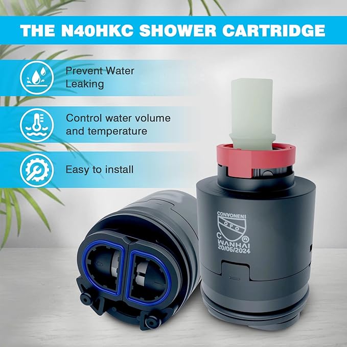N40HKC Shower Cartridge 40mm Faucet Cartridge Replacement Compatible With Many Other Tub/Shower Faucet, for Shower Valve 1 PCS