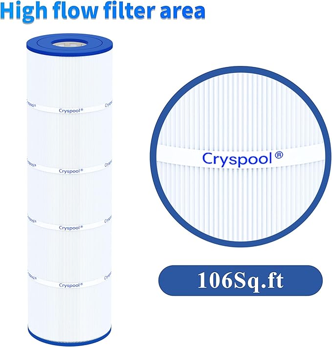 Cryspool® 07072 Filter Compatible with CX880XRE, SwimClear C4030, C4025, C4020, PA106-PAK4, C-7488, FC-1226, 4×106 Sq. Ft Pool Filter Cartridge, 4 Pack