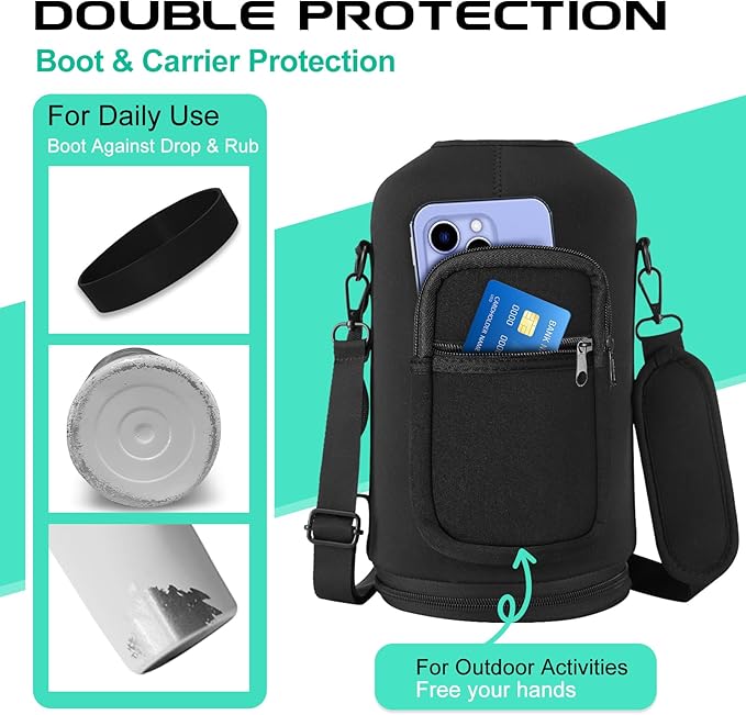 1 Gallon Insulated Water Jug - with Paracord Handle, Straw & Chug Lid, Water Bottles Holder with Strap, 128oz Stainless Steel Large Water Bottle, Keep Hot 12H & Cold 48 for Travel Hiking Camping Work-FlexoryFit