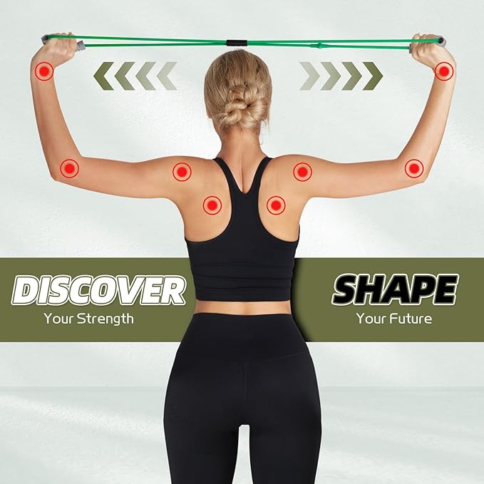 Resistance Band Figure 8 Exercise Cord, Fitness Resistance Bands with Handles, Exercise Tube Band for Arm and Shoulder Stretch-FlexoryFit
