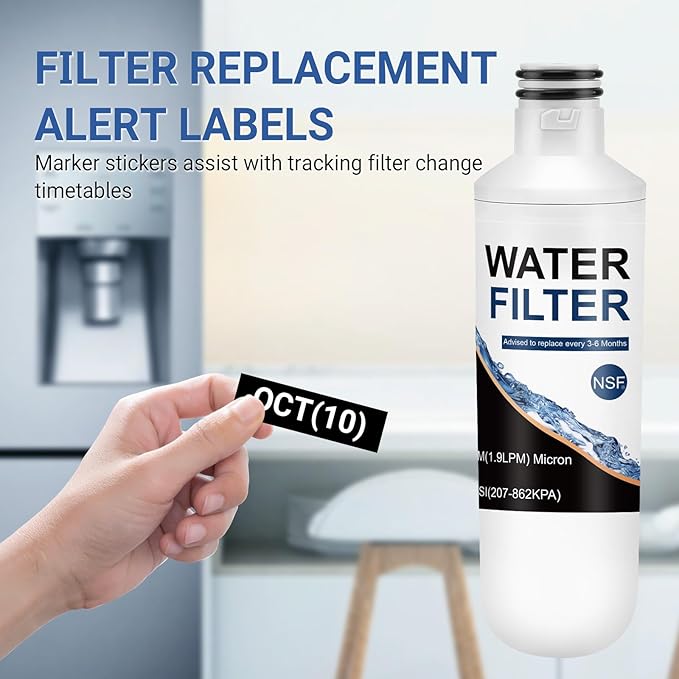 RWF4700AC Water filter for LG, HDX FML-5, GF-1000P, FL-RF46, WS646A, CWMF002 (NSF Certified) Refrigerator Replacement Filter 3-Pack.
