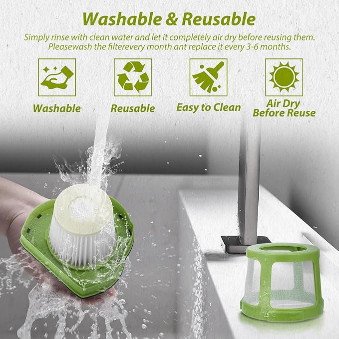 HASMX Replacement Vacuum Filter for Bissell Pet Hair Eraser Hand Vacuum Cleaner Models 1782 17823 Replaces Part Numbers 160-8653 160-8654 1608653 1608654 (3)