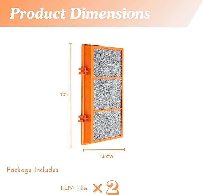 Nispira AER1 Filter Replacement for Holmes Air Purifier Smoke Grabber HAPF30AS-U4R HAPF30AT Odors Dust VOCs Remover 1.2 x 10 x 4.6 Inches, 2 Packs.