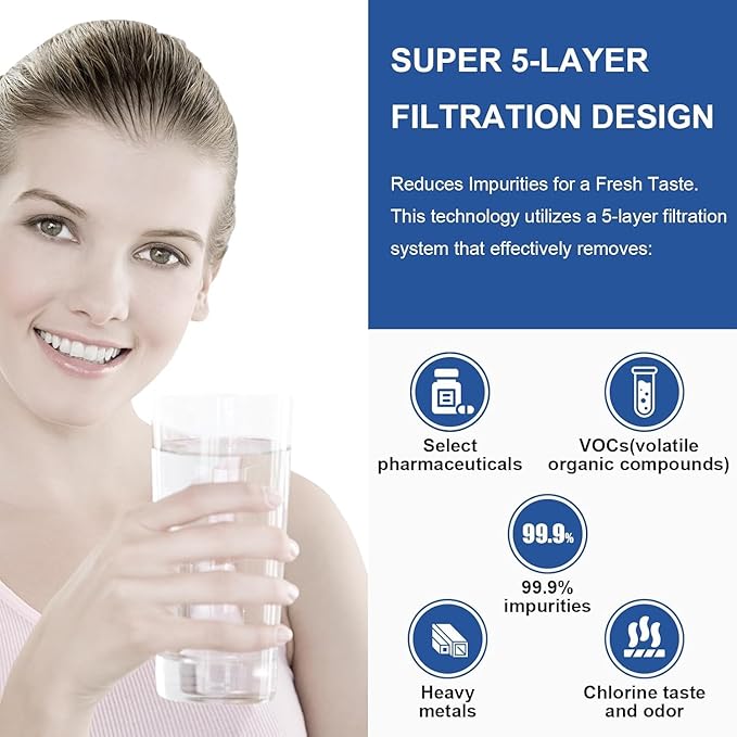 EDR3RXD1 Replacement Compatible with Filter 3, EDR3RXD1B, 4396841, 4396710, 46-9083, 46-9030, RW004 Refrigerator Water Filter, 3 Pack