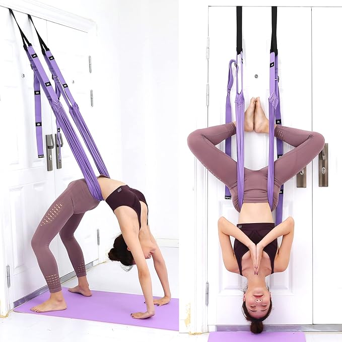 Tchrules Leg Stretcher Strap, Backbend Training Belt with Door Anchor, Flexibility Trainer Stretching Equipment Assist Stretch Strap for Fitness Gymnastics Dance Aerial Yoga Ballet-FlexoryFit