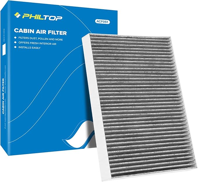 PHILTOP Cabin Air Filter, Replacement for Challenger 2008-2010, Charger 2006-2010,Magnum 2005-2008, Premium ACF051(CF10364) Cabin Filter with Activated Carbon Clean Airflow, Filter Up Dust Pollen