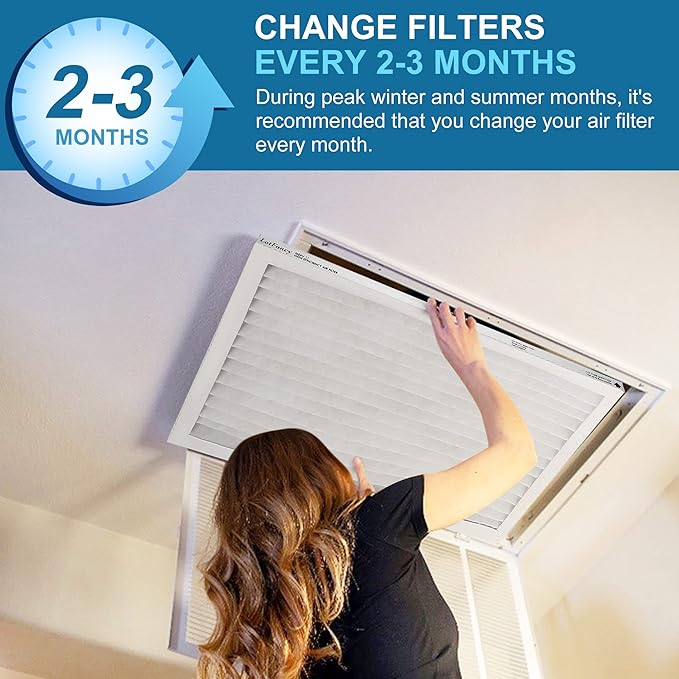 LotFancy 20x20x1 Air Filter, 4 Pack MERV 11 Pleated Furnace Air Filters Replacement for HVAC (Actual Size: 19.75"x19.75"x0.75")