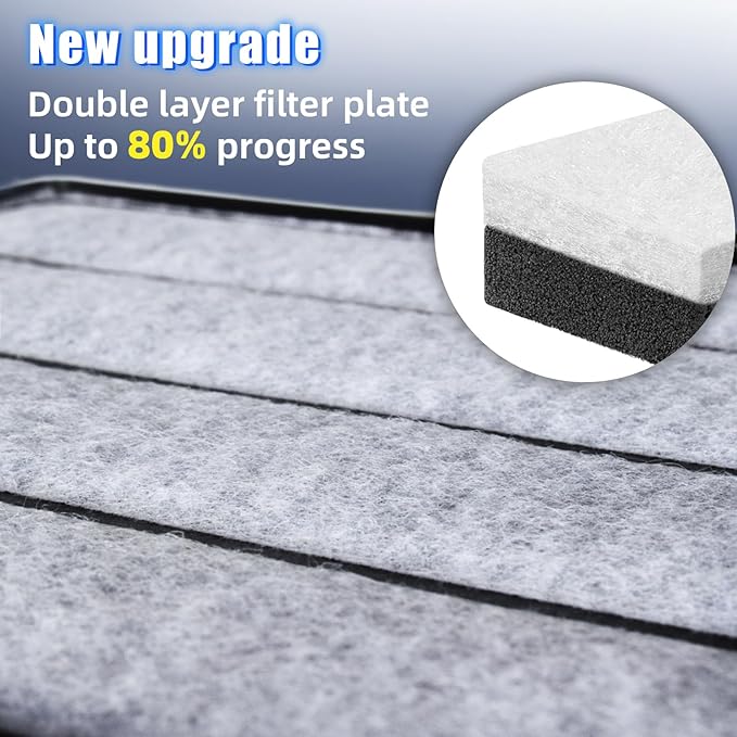 220GPH Turtle Filter for 20-45 Gal Tank, Small Turtle Filters 3-Stage Filtration for Freshwater Saltwater Cloudywater, Ultra-Quiet and Flow Adjustable for Fish Turtles Shrimps Amphibians Frogs