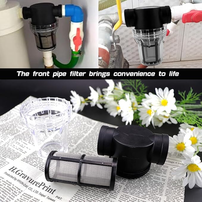 Water Pump Strainer Inline Mesh Strainer 1 inch Garden Hose Sediment Filter High Pipeline Filter for RV,Outdoor Gardening,Pressure Washer（80 Mesh）