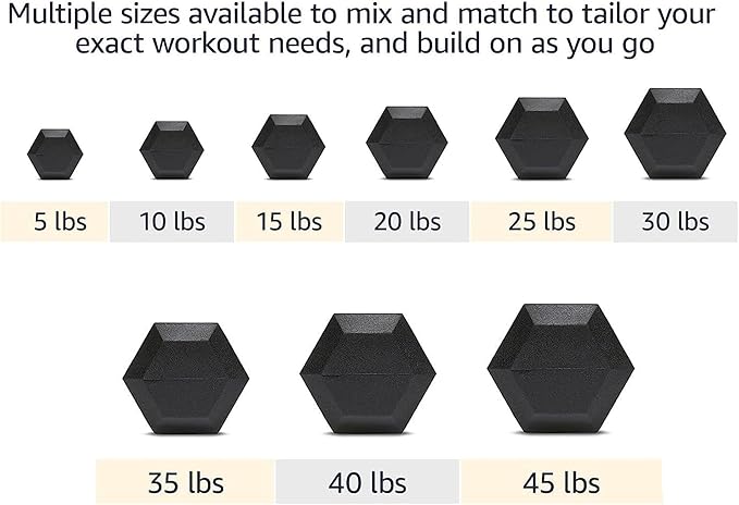 6-10 Pair Iron and Rubber Dumbbell Set 350/450 and 550 lbs 5-50 lbs Hand Free Weight for Strength Hex Coated Weights with Vertical Storage Rack Home Gym 5-50 lb - Black-FlexoryFit