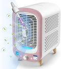 Jafanda Air Purifier for Home Bedroom 780sq ft, HEPA & Activated Carbon, Air Cleaner with Fragrance Sponge & Nightlight for Smoke, Allergies, Dust, Odor, VOC, Pet Dander, Pollen, Office, Desktop, Pink