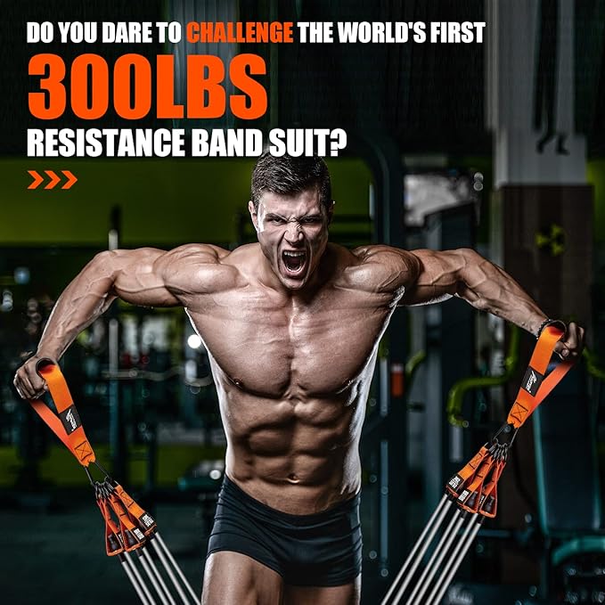 HPYGN Resistance Bands, Heavy Exercise Bands with Handles, Fitness Bands for Working Out, Workout Bands for Men, Weight Bands Set for Muscle Training, Strength, Slim, Yoga, Home Gym Equipment-FlexoryFit