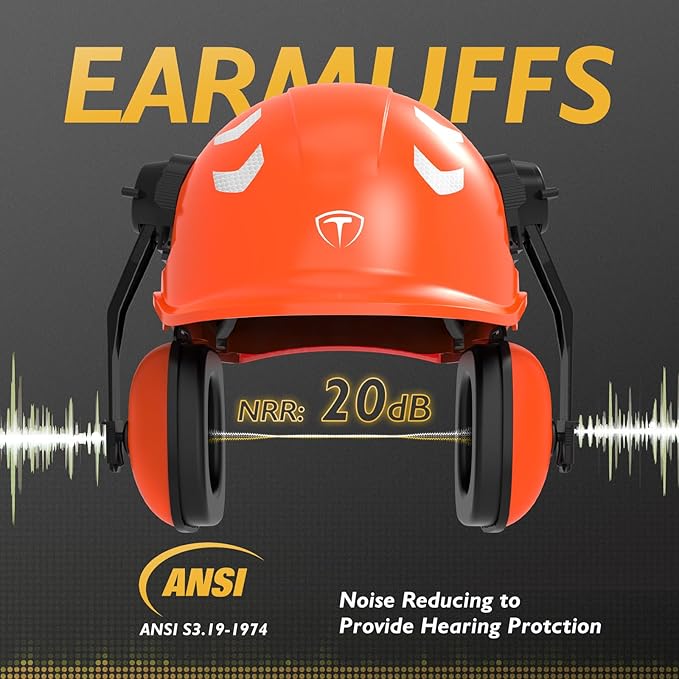TOOLIOM Chainsaw Helmet with Face Shield and Ear Muffs, Forestry Safety Helmet, ANSI Z89.1 Certified Arborist Helmet, Chainsaw Safety Equipment