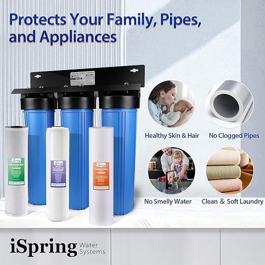 iSpring WGB32B-DS+AHPF12MNPT16X2 Anti-Scale Whole House Water Filter System w/ - Image 6