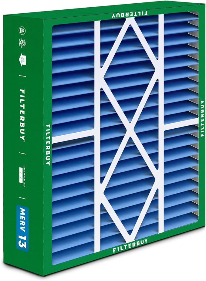 Filterbuy 19x20x5 Air Filter MERV 13 Optimal Defense (1-Pack), Pleated HVAC AC Furnace Air Filters for Bryant/Carrier, BDP, Day & Night, and Payne (Actual Size: 19.06 x 19.81 x 4.25 Inches)