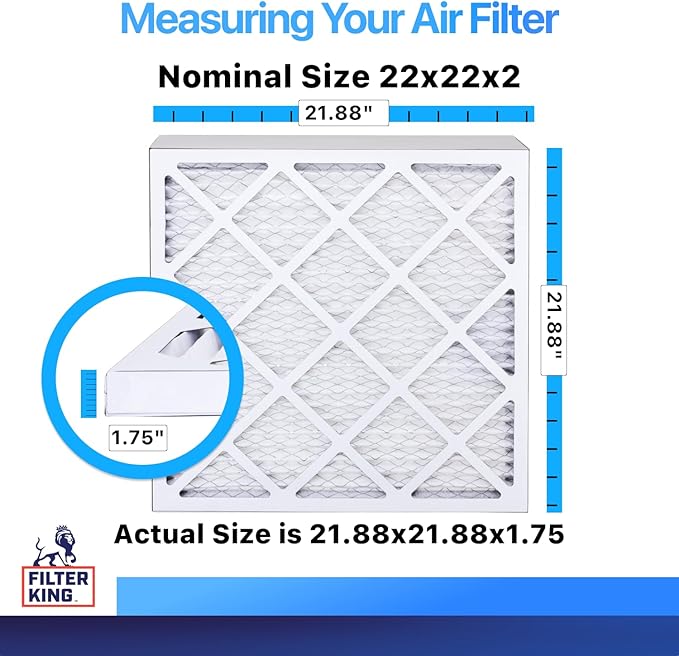 Best 22x22x2 Air Filters | 4 Pack | MERV 8 HVAC Pleated AC Furnace Filters, Protection Against Mold and Pollen, Allergen Reduction, Increases Air Quality