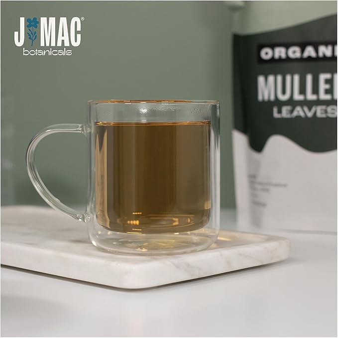 J Mac Botanicals Organic Mullein Leaves (16 oz) Certified USDA Organic. Loose Leaf Mullein Herbal Tea-FlexoryFit