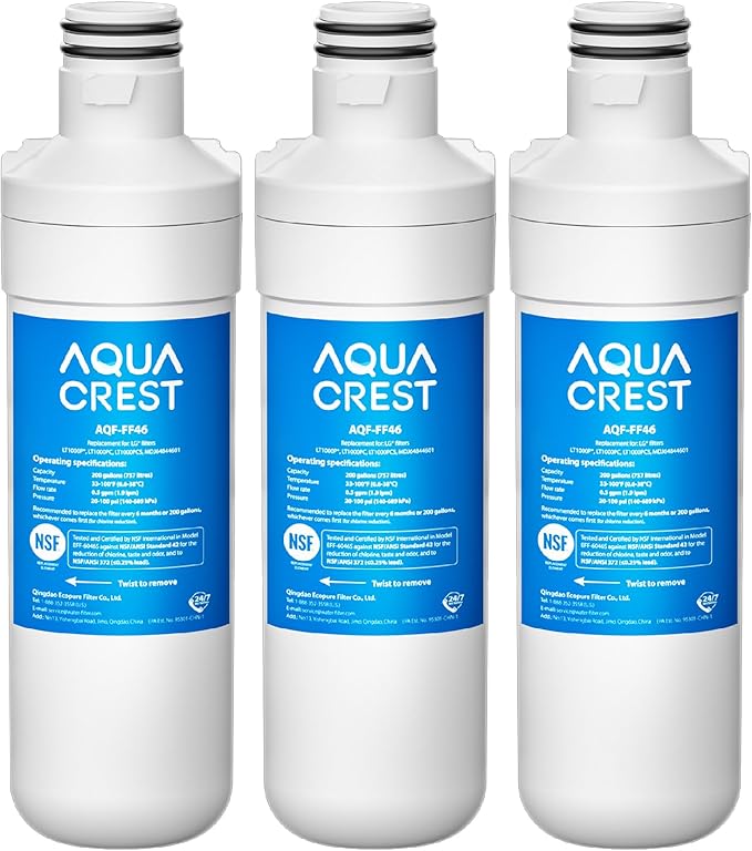 AQUA CREST LT1000PC ADQ747935 MDJ64844601 Refrigerator Water Filter, Replacement by AQUACREST