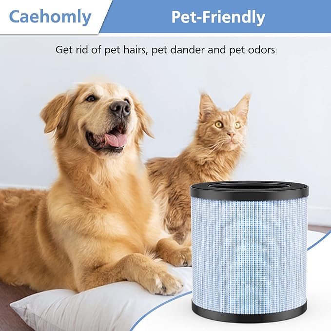 OFFICIAL MJ002H Replacement Filter Compatible with POMORON MJ002H Air Puri-fier, H13 True Hepa Filter, Activated Carbon, Multi-Layer Filter, Compare Part MJ002H-RF, 2 Pack