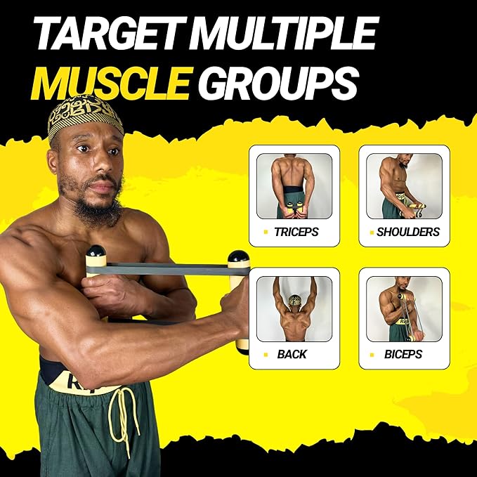 Premium RipStick Pillz, Workout Equipment for Joint Rehab, Shoulder Strength, Resistance Training, and Muscle Building, with 6 Adjustable Resistance Bands-FlexoryFit