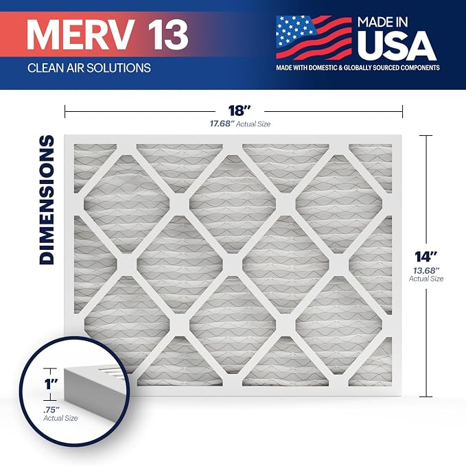 BNX TruFilter 14x18x1 MERV 13 AC Furnace Air Filter - Image 2
