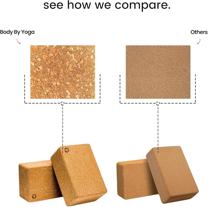 Premium Cork Yoga Blocks - Extra Large Yoga Block 2-Pack or Extra Tall 1-Pack for Inflexible Yogis | Natural, High-Density Cork for Superior Support & Stability | Optional Yoga Strap & Gift Box-FlexoryFit