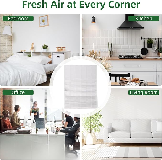 115115 Replacement Filters A Size 21, Compatible for Winix PlasmaWave 5300-2, C535, 6300, 5300, 6300-2, P300, AM90, 9000, 5000, 5000B, C909, 9800, 1 True HEPA Filter + 4 Carbon Pre-Filters