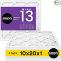 Simply 10x20x1 Air Filter, Merv 13, 6 Pack, by SimplyFilters