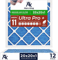 MervKing 20x20x1 Air Filter | MERV 11 | MPR 1000-1200 Ultra Pro | 12-Pack | Pleated HVAC AC Furnace Replacement Air Filters | Actual Size: 19.7" x 19.7" x 0.75"