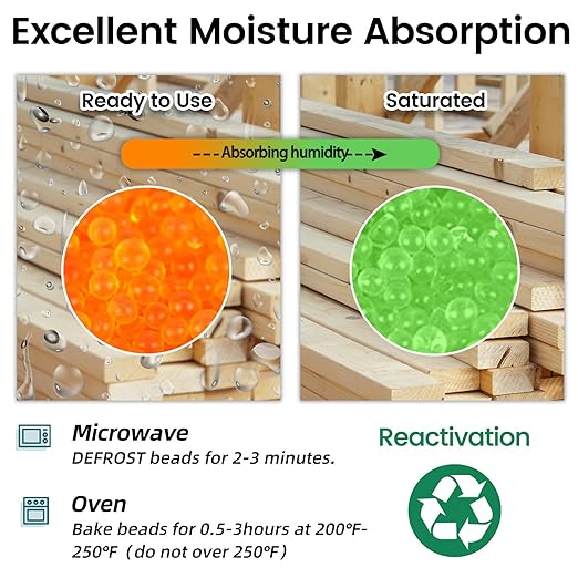 5 Packs 500 Gram Desiccant Canisters, Indicating & Rechargeable Gun Safe Dehumidifier, Portable Desiccant Canister, Silica Gel Moisture Absorber for Storage