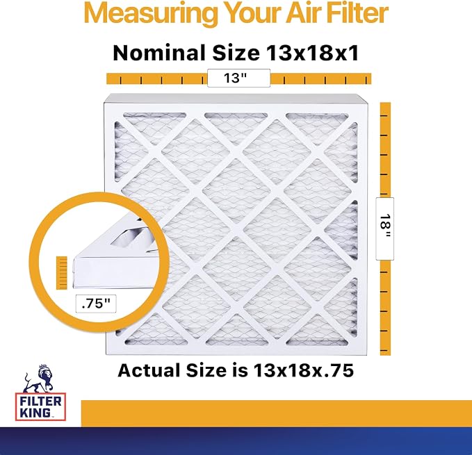 Filter King 13x18x1 Air Filter | 6-PACK | MERV 13 | HVAC Pleated AC Furnace - Image 2