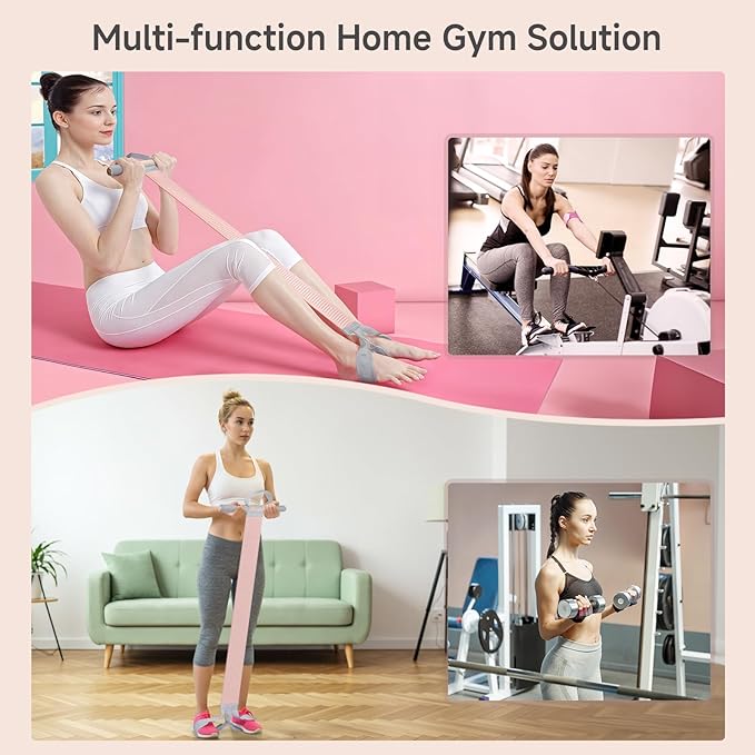 Fabric Resistance Band with Handles, 120lb Full-Body Excercise Band, Non-Slip Elastic Bands for Strength Muscle Training, Stretch Band Workout Equipment for Leg Arm Chest Core Wrist Ankle-FlexoryFit