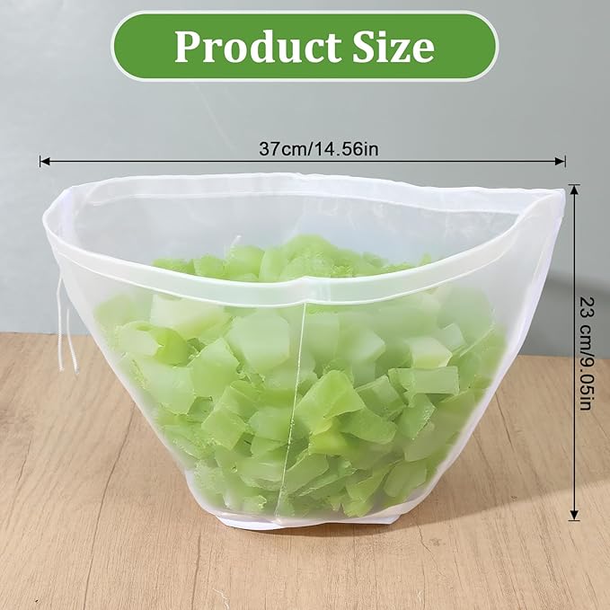 6PCS Cheese Cloth Bag for Straining, Bowl-shaped Nylon Nut Milk Bag - Reusable Straining Bags for Soy Milk, Dumpling Fillings, Vegetable Dehydration (14.56 × 9.05 inches)