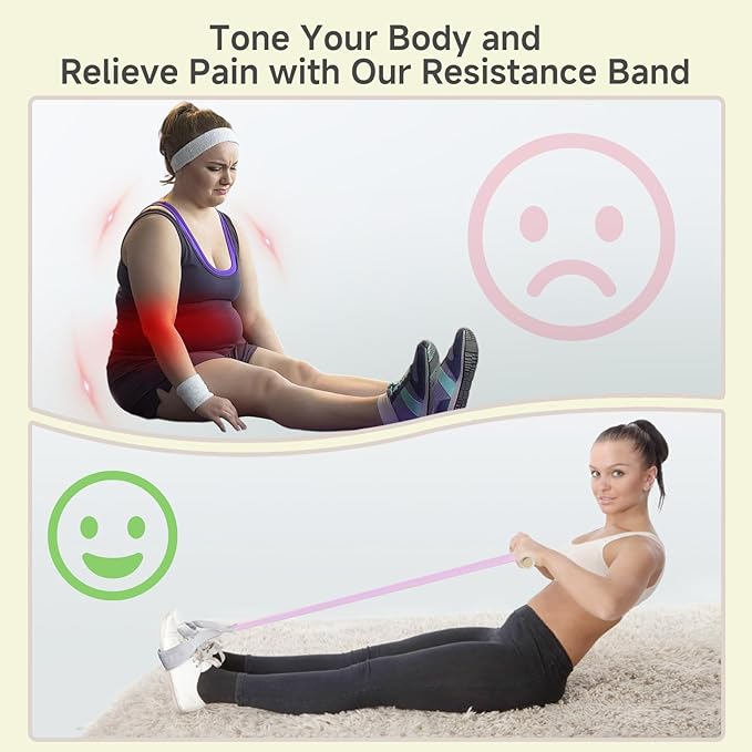 Fabric Resistance Band with Handles, 120lb Full-Body Excercise Band, Non-Slip Elastic Bands for Strength Muscle Training, Stretch Band Workout Equipment for Leg Arm Chest Core Wrist Ankle-FlexoryFit