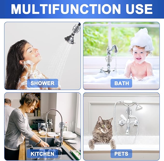 15 Stage Shower Filter,Replacement Shower Cartridge Filter with Vitamin C, Shower Head Replacement Filter for Hard Water 6 Pack by Cenipar