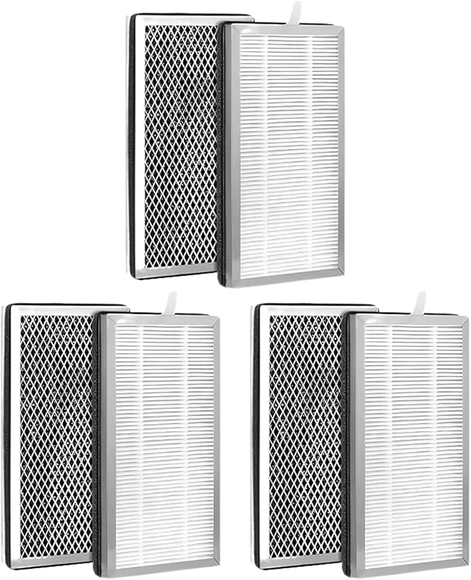 Nispira True HEPA Replacement Filter with Activated Carbon Compatible with MA#15 Air Purifier Part MA#15R. 6 Packs
