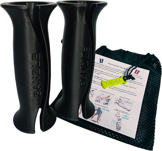 Bandle™ - True Ergonomic Handles for Resistance Bands | Unleash The Full Potential of Pain-Free, Full-Body Workouts | Durable & Comfortable for High-Intensity Training (2 Handles)-FlexoryFit
