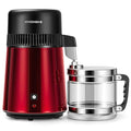 VIVOHOME Water Distiller Countertop 1.1 Gallon/4L 304 Stainless Steel Distilled Water Machine with Smart Switch Purifier Filter for Home Officek, Red