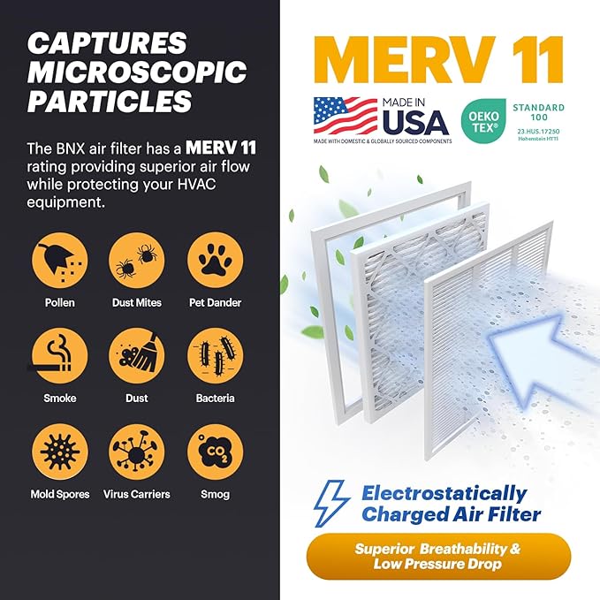 BNX TruFilter 16x30x1 Air Filter MERV 11 - Image 2
