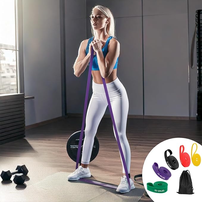 Pull Up Assist Bands with 5 Size, Resistance Band, Loop Power Exercise Band, for Home Gym Fitness, Stretching, Physical Therapy & Training-FlexoryFit