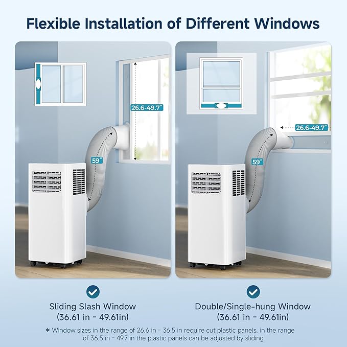 8,000 BTU Portable Air Conditioners,4 Modes Portable Ac Units Cools Up to 350 Sq.Ft,Dehumidifier,Fan,With Remote Control,LED Display, Window Mounting Kit,Suitable for Bedroom,Living Room,Office