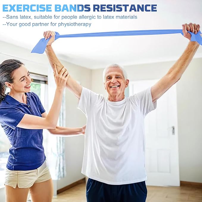 5 Pcs Resistance Bands, Professional Exercise Bands Elastic Stretch Bands for Fitness Yoga Pilates Stretching Strength Training, Workout Bands for Women and Men Home Gym-FlexoryFit