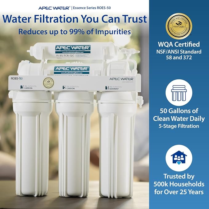 APEC Water ROES-50, 5-Stage Under Sink Reverse Osmosis Water Filter System - Image 2