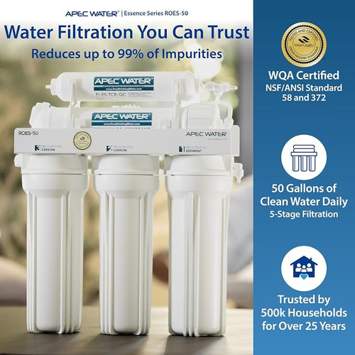 APEC Water ROES-50, 5-Stage Under Sink Reverse Osmosis Water Filter System - Image 2