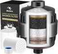 20-Stage Shower Filter, High Output Shower Head Filter for Hard Water with 2 Cartridges, Water Softener Reduces Dry Skin, Dandruff, Eczema and Improves Skin, Hair and Nails, Bronze