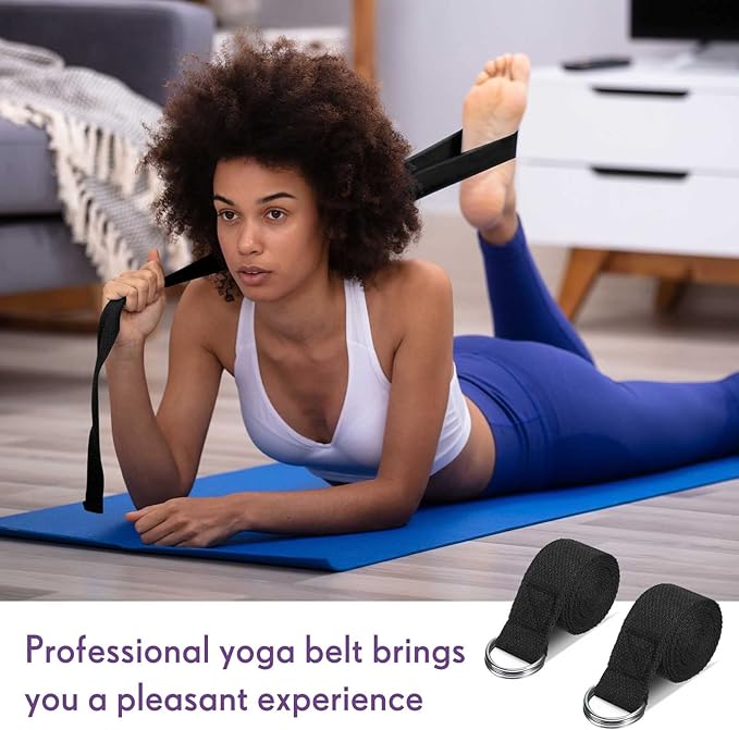 Jerify 10 Pcs Yoga Strap for Stretching Bulk 6ft Exercise Stretch Band with Metal D Ring Adjustable Pilates Non Elastic Yoga Stretch Belt for Women Men Physical Fitness Gym Workout Dance-FlexoryFit
