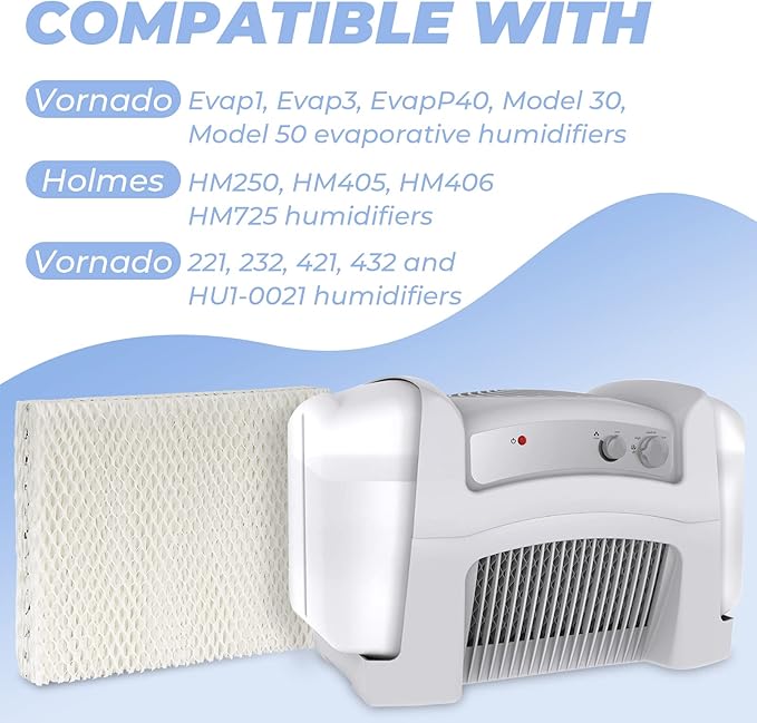 ANTOBLE 2 Pack MD1-0002 Replacement Humidifier Wick Humidifier Filters Compatible with Vornado MD1-0001 MD1-0002 MD1-1002 EVAP1 EVAP3 EVAP40 EVAP50 Humidifier