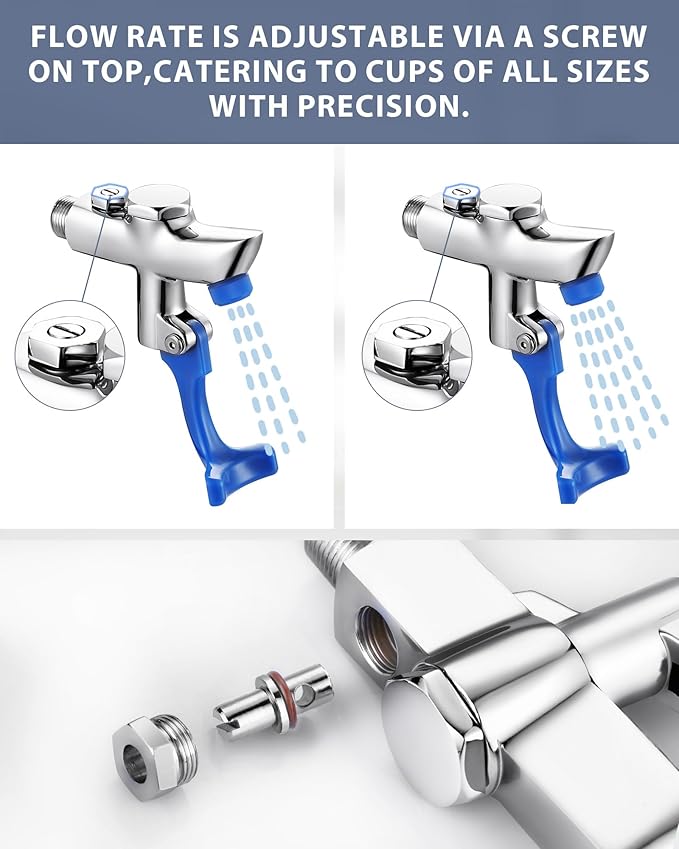 Wall Mount Glass Filler Faucet: WOWOW Push-Back Water Bottle Filling Station, Brass Commercial Water Filler Faucet for Bar, Diner, Cafe, Restaurant, Kitchen and Cafe, Male Thread No Flange