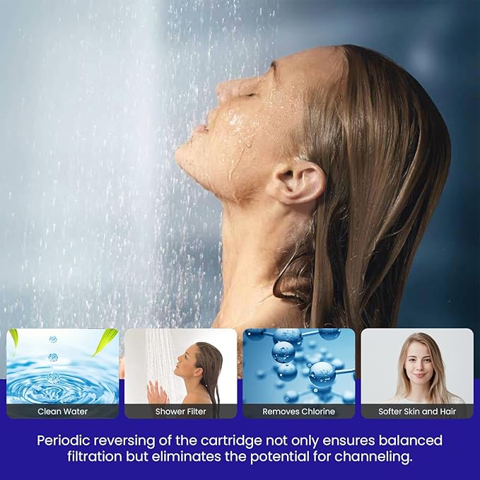 Crystal Quest Shower Filter without Shower Head - Gold - Advanced Multi Stage Filtration for Cleaner Water - Removes Chlorine, Heavy Metals - Promotes Healthier Skin, Softer Hair - Long-Lasting